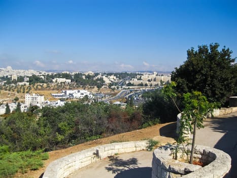 Jerusalem, Israel - May 23, 2013: The city of Jerusalem, sights of the city and Israel, religious symbols and buildings in the streets of the city.