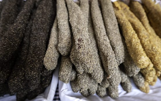 Detail of dried pork, greasy food, meat industry