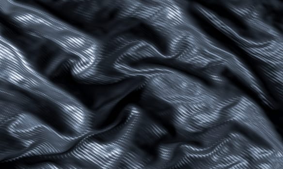 Close up of a wavy carbon fiber pattern for modern background or design 3d render