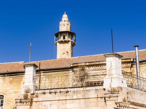 Jerusalem, Israel - May 23, 2013: The city of Jerusalem, sights of the city and Israel, religious symbols and buildings in the streets of the city.