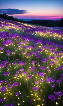 Stardust Meadow. At twilight, a meadow blooms with luminescent flowers. Each petal holds stardust, and as night falls, they release their magic. The otherworldly glow and the promise of wishes granted.