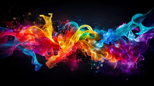 Colorful lines intertwine, symbolizing a vibrant internet connection, bridging distances and fostering digital connectivity. AI Generative.