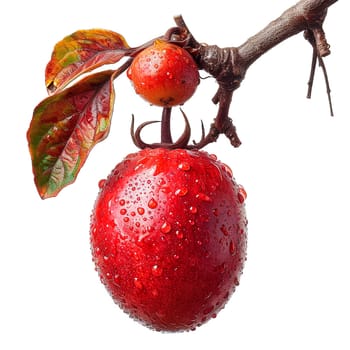 Tamarillo, exotic fruit on white isolated background AI generated image