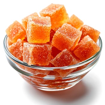 Cane sugar on white isolated background AI generated image