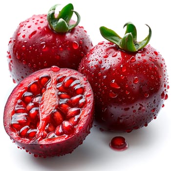 Tamarillo, exotic fruit on white isolated background AI generated image