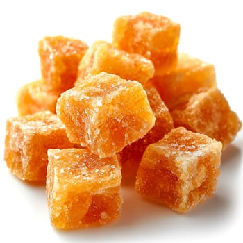 Cane sugar on white isolated background AI generated image