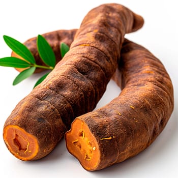 Tamarind on white isolated background AI generated image