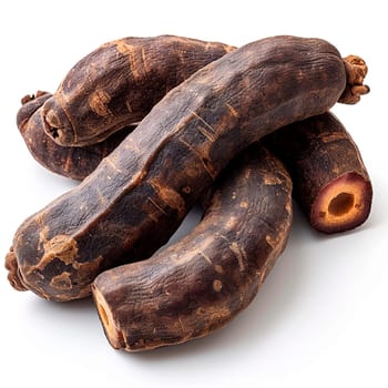 Tamarind on white isolated background AI generated image