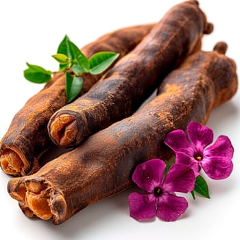 Tamarind on white isolated background AI generated image