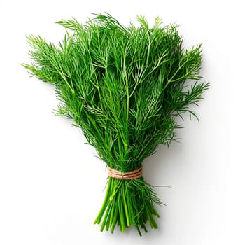 Dill, salad greens, white isolated background AI generated image