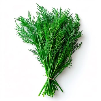 Dill, salad greens, white isolated background AI generated image