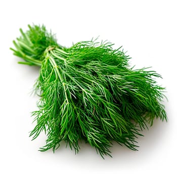Dill, salad greens, white isolated background AI generated image