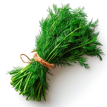 Dill, salad greens, white isolated background AI generated image