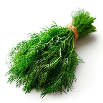 Dill, salad greens, white isolated background AI generated image