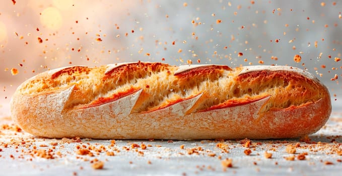 French baguette, bread and flour product AI generated image