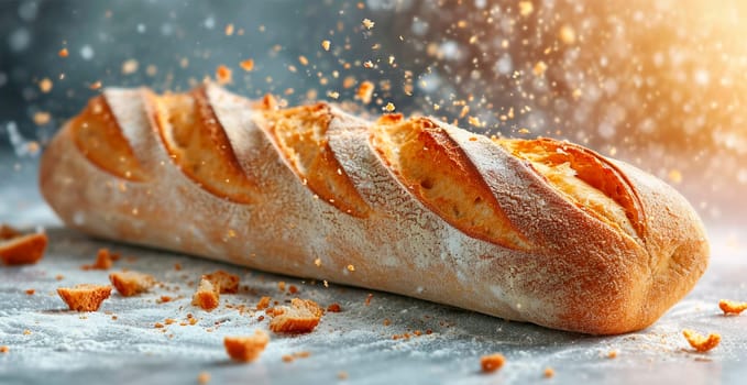 French baguette, bread and flour product AI generated image