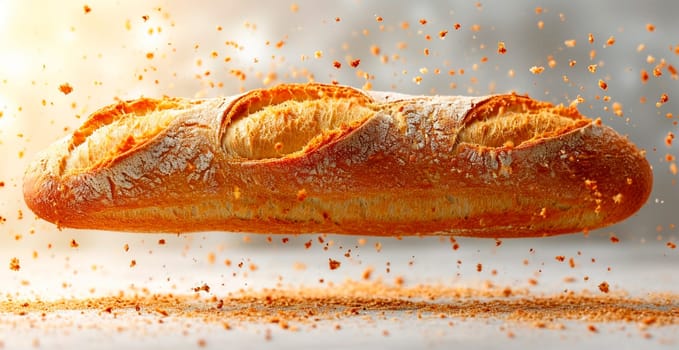 French baguette, bread and flour product AI generated image