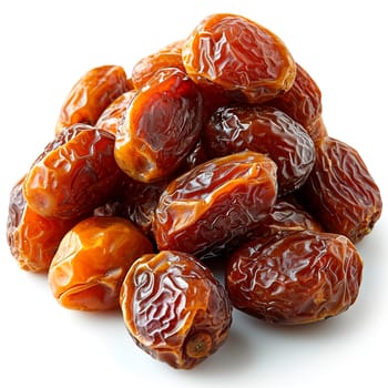 Dried dates on white isolated background AI generated image