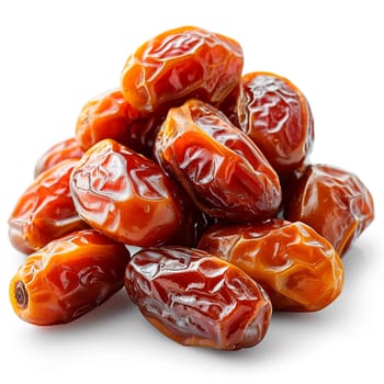 Dried dates on white isolated background AI generated image