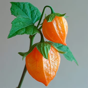 Physalis on a white isolated background AI generated image