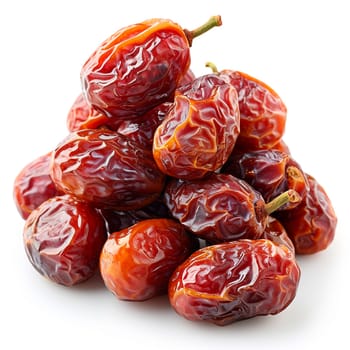 Dried dates on white isolated background AI generated image