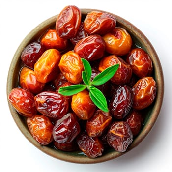 Dried dates on white isolated background AI generated image