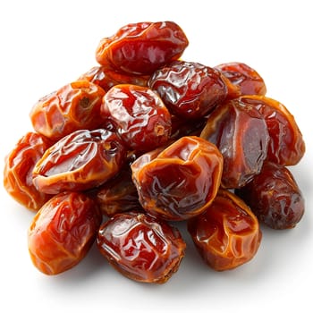 Dried dates on white isolated background AI generated image