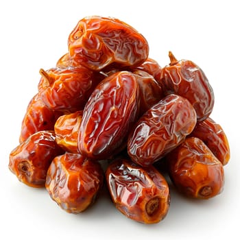 Dried dates on white isolated background AI generated image