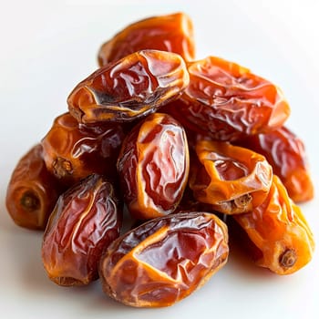 Dried dates on white isolated background AI generated image