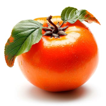 Persimmon on a white isolated background AI generated image