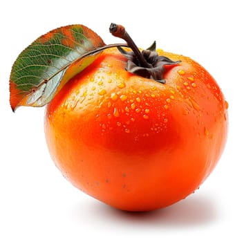 Persimmon on a white isolated background AI generated image