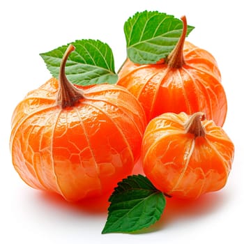Physalis on a white isolated background AI generated image