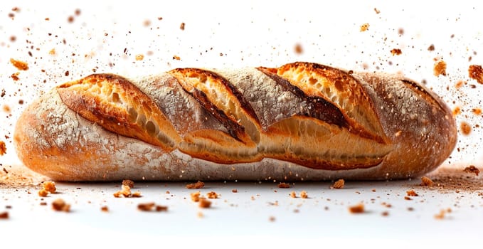 French baguette, bread and flour product AI generated image