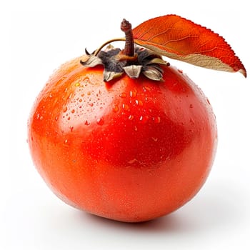 Persimmon on a white isolated background AI generated image