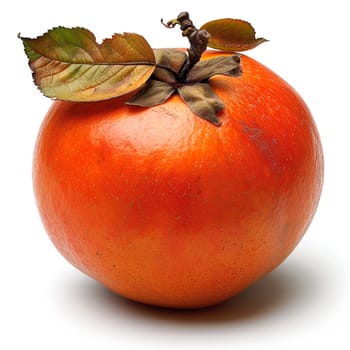 Persimmon on a white isolated background AI generated image
