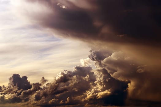 A fantastically beautiful cloudscape at sunset