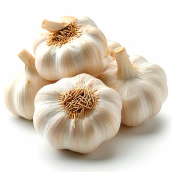 Garlic on a white isolated background AI generated image