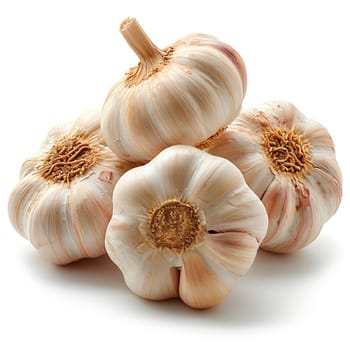 Garlic on a white isolated background AI generated image