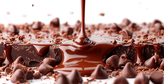Liquid chocolate, milk cream chocolate AI generated image