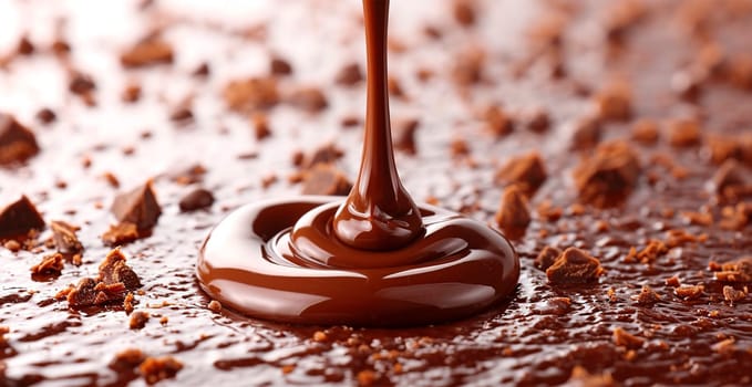 Liquid chocolate, milk cream chocolate AI generated image