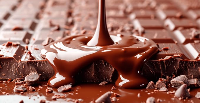 Liquid chocolate, milk cream chocolate AI generated image