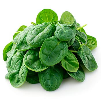 Spinach on white isolated background AI generated image