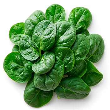 Spinach on white isolated background AI generated image
