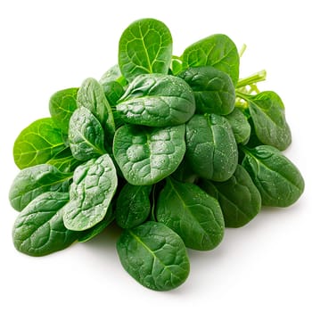 Spinach on white isolated background AI generated image