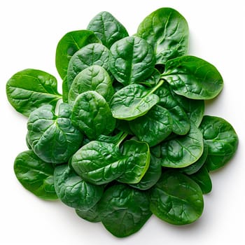Spinach on white isolated background AI generated image