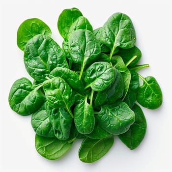 Spinach on white isolated background AI generated image