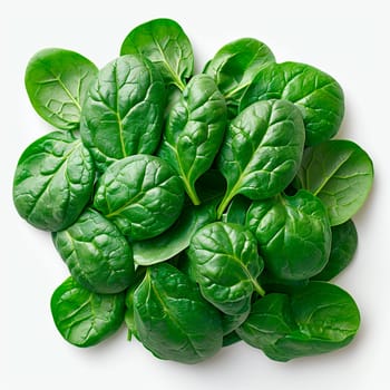 Spinach on white isolated background AI generated image