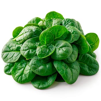 Spinach on white isolated background AI generated image
