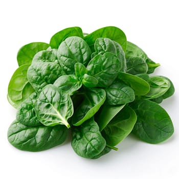 Spinach on white isolated background AI generated image