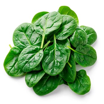 Spinach on white isolated background AI generated image